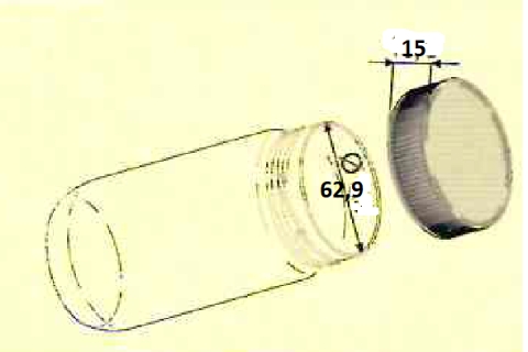 Capsula a vite diametro 60 mm art 1000 disegno tecnico
