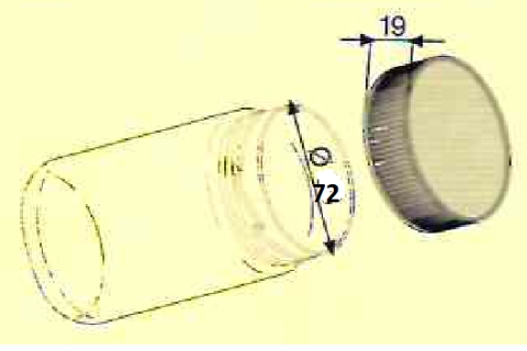 Capsula a vite diametro 72 mm art 1031 disegno tecnico