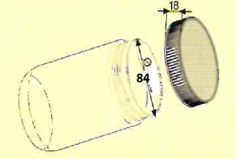 Capsula a vite diametro 80 mm art 1002 disegno tecnico