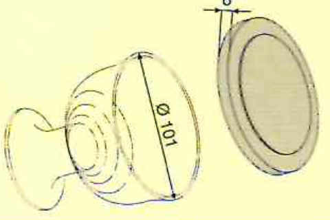 Capsule bicchiere diametro 101 mm art 1026 disegno tecnico