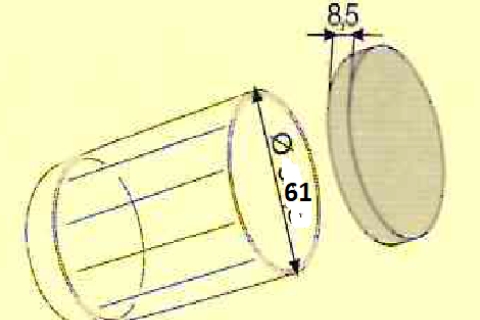 [English] Capsule bicchiere diametro 61 mm art 1008 disegno tecnico