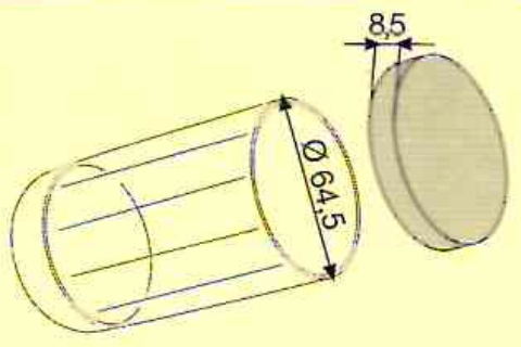 Capsule bicchiere diametro 65 mm art 1011 disegno tecnico