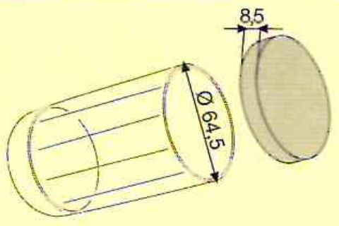 [English] Capsule bicchiere diametro 65 mm art 1011 disegno tecnico