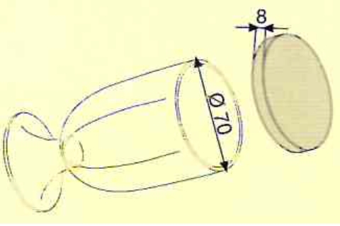 [English] Capsule bicchiere diametro 70 mm art 1006 disegno tecnico