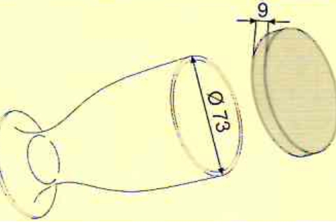 [English] Capsule bicchiere diametro 73 mm art 1018 disegno tecnico