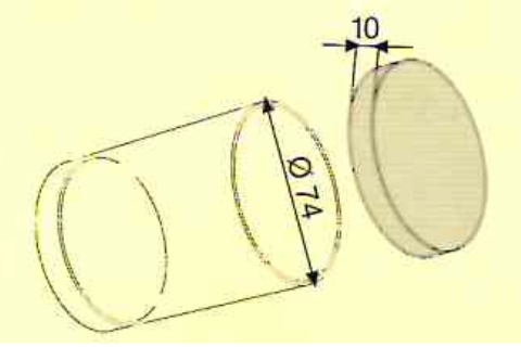 Capsule bicchiere diametro 74 mm art 1030 disegno tecnico