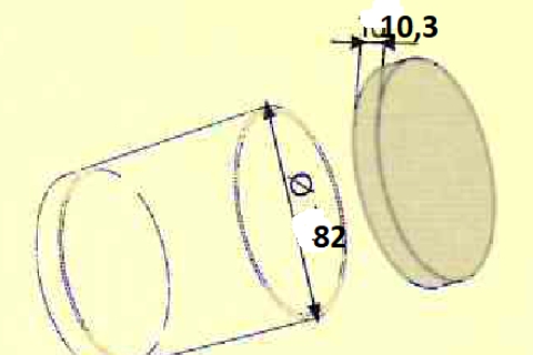 Capsule bicchiere diametro 82 mm art 1040 disegno tecnico