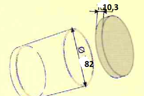 [English] Capsule bicchiere diametro 82 mm art 1040 disegno tecnico