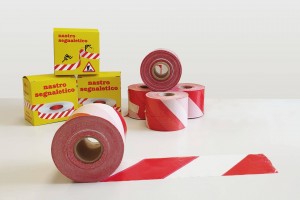 Nasto segnaletico rosso bianco economico h 70 mm 200 mt