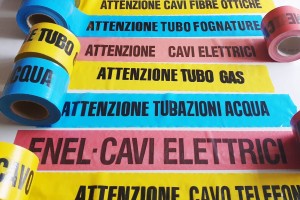Nastro segnaletico da interro con stampa h 100 mm 200 mt